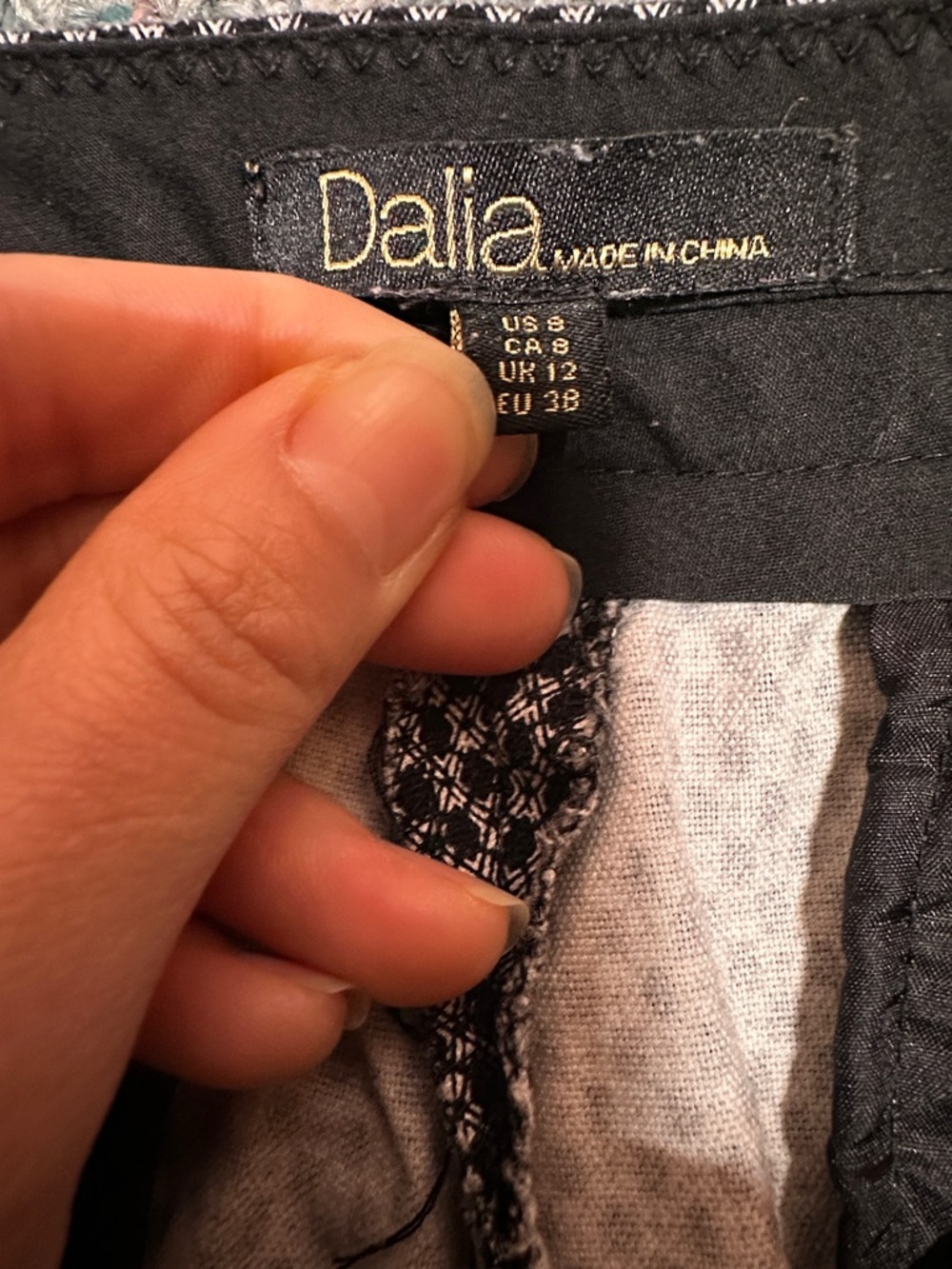 Y2K Dalia Cotton Low Rise Black and White Patterned Summer Capris Pants - Picture 4 of 9